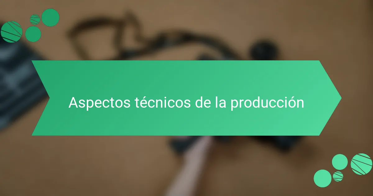 Aspectos técnicos de la producción