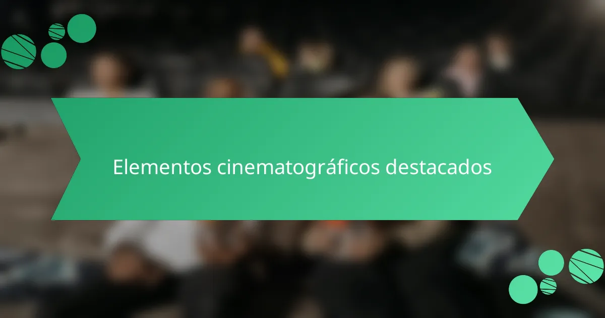 Elementos cinematográficos destacados