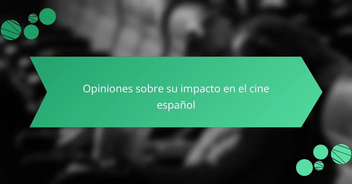 Opiniones sobre su impacto en el cine español